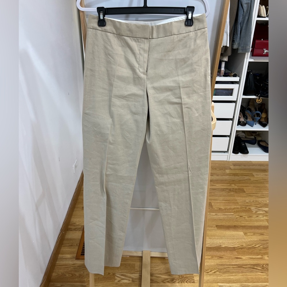 Elie tahari beige linen pants